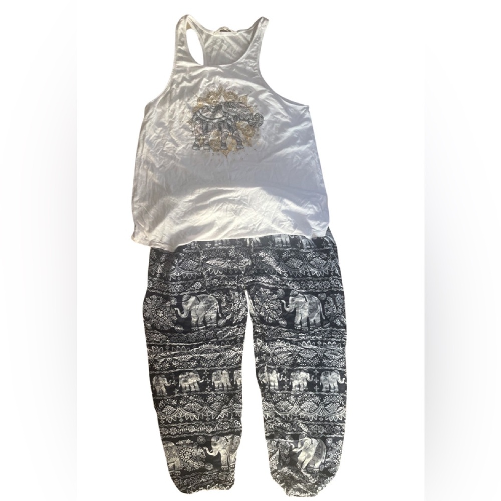 2 piece Boho top with balloon pants